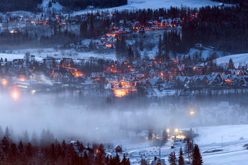 Winter panorama of Zakopane