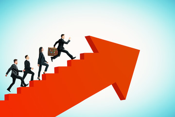 Teamwork, competition and success concept