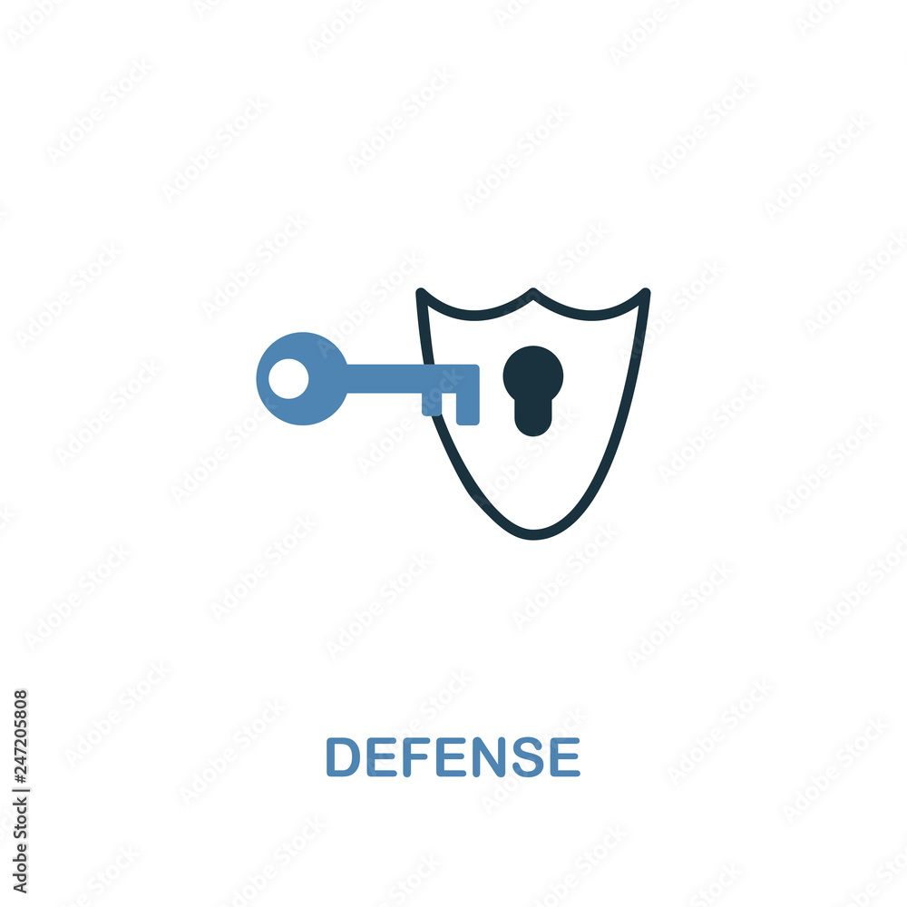 Aufkleber deffense icon in 2 colors style design. premium symbol from security icons collection. pixel perfect