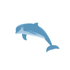 Dolphin jumping. Isolated vector illustration on white background.