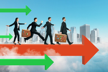 Fototapeta premium Teamwork and competition concept