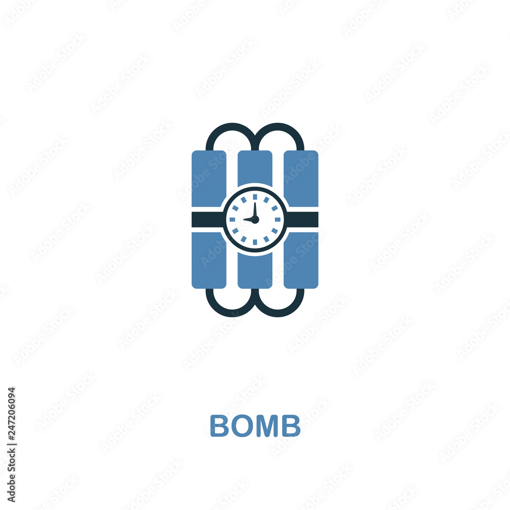 Aufkleber bomb icon in 2 colors style design. premium symbol from security icons collection. pixel perfect bom