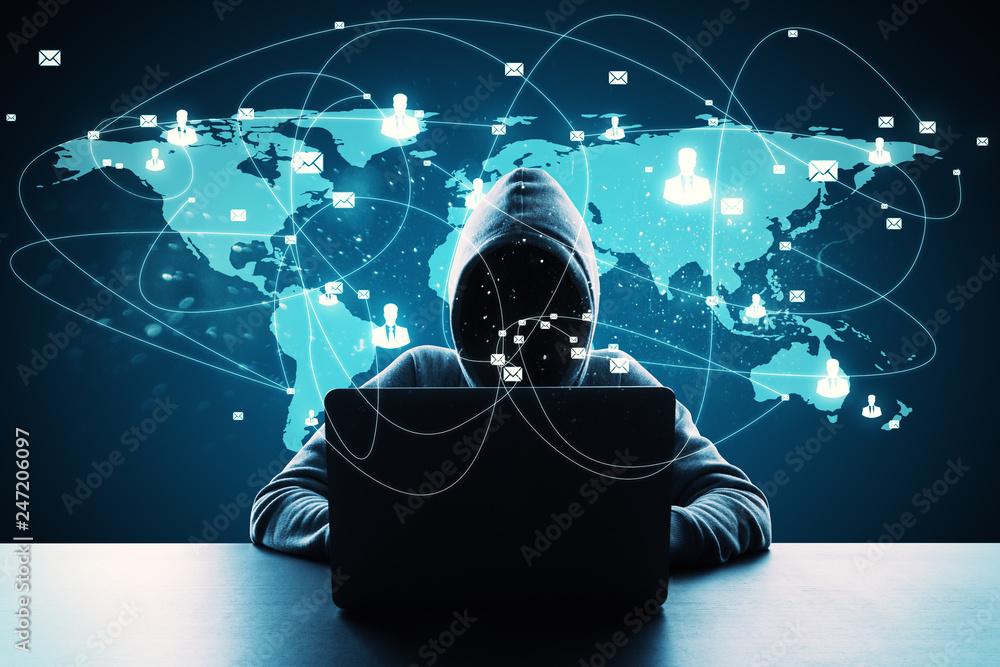 Aufkleber communication and hacking concept