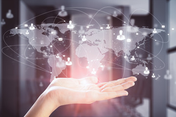 Global business and network concept