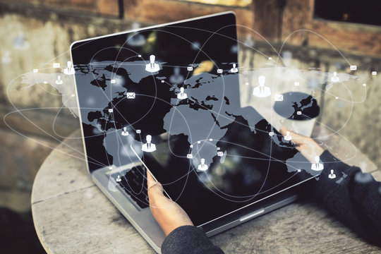 Global network and communication concept - Powered by Adobe