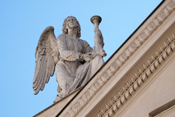 Angel, San Rocco church dedicated to Saint Roch. Founded in 1499 by Pope Alexander VI as the chapel of an adjacent hospital in Rome, Italy 