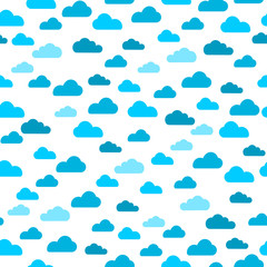 Blue cloud seamless pattern vector design baby art. Baby shower clouds , sky seamless pattern texture . - Vector