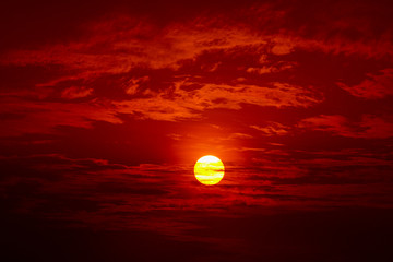 Big sun, Sunset sky background