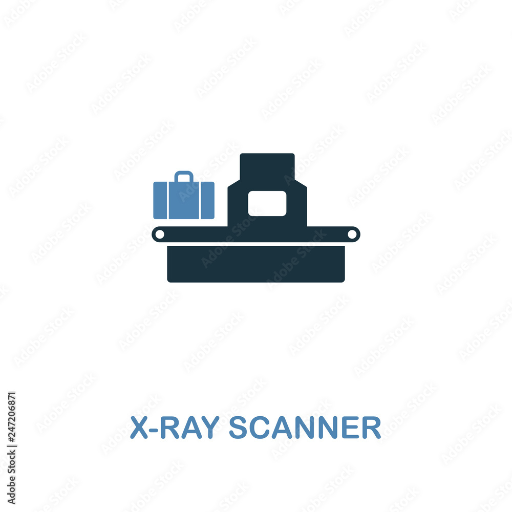 Poster x-ray scanner icon in 2 colors style design. premium symbol from security icons collection. pixel pe
