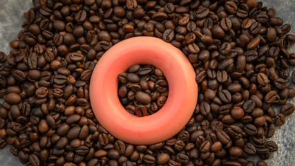 Coffee beans on a nice smooth background