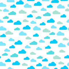 Fototapeta premium Blue cloud seamless pattern vector design baby art. Baby shower clouds , sky seamless pattern texture . - Vector