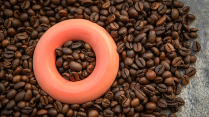 Coffee beans on a nice smooth background