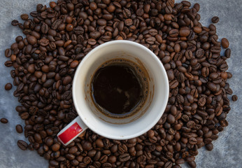 Coffee beans on a nice smooth background