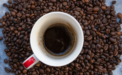 Coffee beans on a nice smooth background