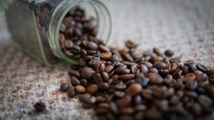 Coffee beans on a nice smooth background