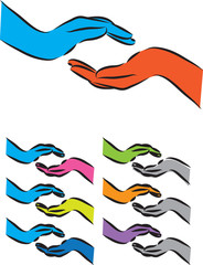 hands illustration giving receiving gesture