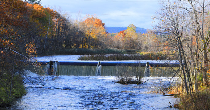 Mill Dam In Westfield, Massachusetts