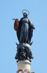 Column of the Immaculate Conception on Piazza Mignanelli in Rome, Italy 