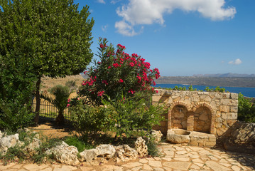 Cretan landscape with sky and sea view