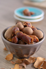 Fruits of tropcal Africal tree tamarind, used in cooking, traditional medicine and metal polish