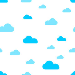 Blue cloud seamless pattern vector design baby art. Baby shower clouds , sky seamless pattern texture . - Vector