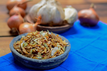 Traditional dried nasi herbs, used for cooking, close up