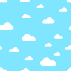 Blue cloud seamless pattern vector design baby art. Baby shower clouds , sky seamless pattern texture . - Vector