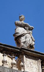 Statue of Apostle on the church dei Santi XII Apostoli in Rome, Italy 