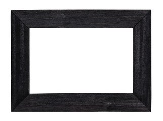 empty black painted wide wooden picture frame
