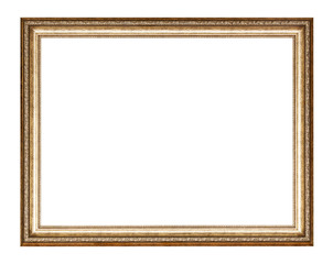 empty golden carved wooden picture frame