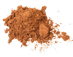 pile of ground carob powder isolated