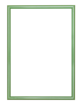 empty green narrow wooden picture frame