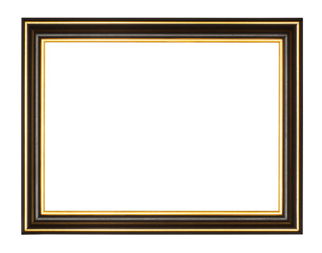 empty black and gold wooden picture frame