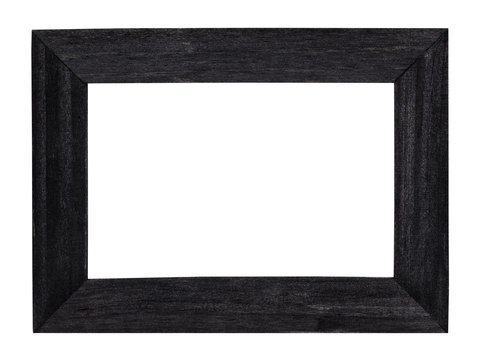 empty black painted wide wooden picture frame