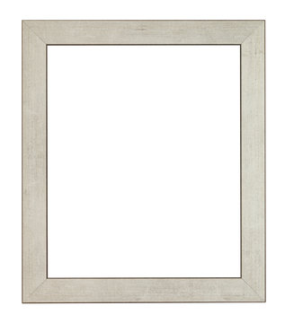 empty flat gray wooden picture frame