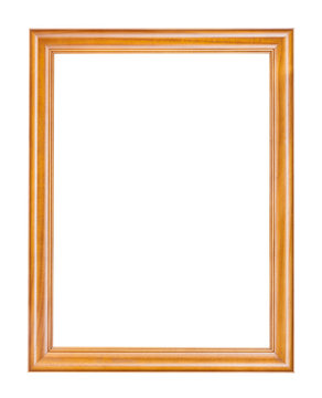 empty wide varnished brown wooden picture frame