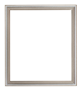 empty classic silver wooden picture frame