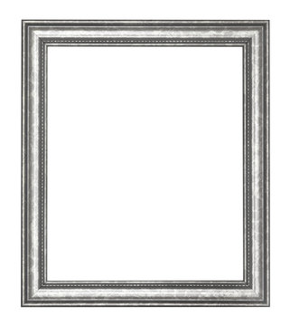 empty wide silver wooden picture frame