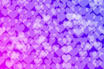Fototapeta na wymiar Hearts Love Bokeh lights gradient background template