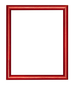 empty modern red brown wooden picture frame