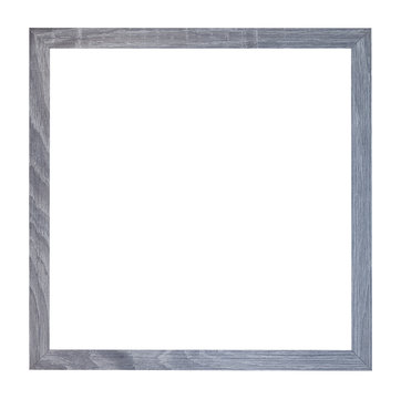 empty square gray wooden picture frame
