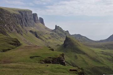 Schöne Berglandschaft in Schottland im Sommer, Quiraing, Highlands