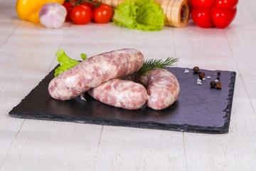 Raw pork sausages