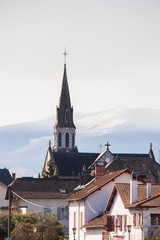Obraz premium View from Maule-Lextarre (Mauléon-Licharre) capital of Zuberoa at the Basque Country.