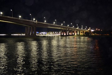 Fototapeta na wymiar Voroshilov bridge in Rostov-On-don