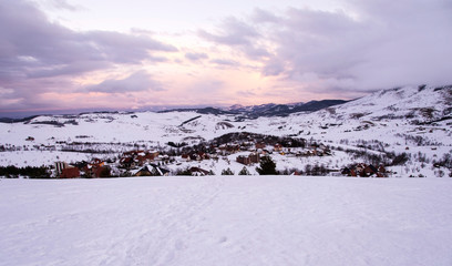 Fototapeta na wymiar Idyllic landscape from the mountains top
