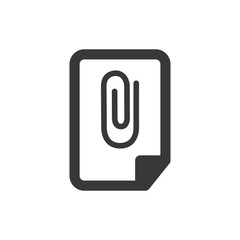 vector white note paper with paperclip, Vector illustration isolated on white background.