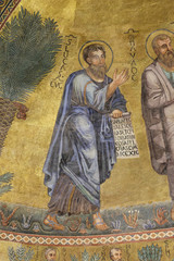 Naklejka premium Saint Luke mosaic in the basilica of Saint Paul Outside the Walls, Rome, Italy 
