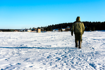 Fototapeta na wymiar winter fishing