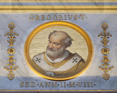 Pope Gregory V, born Bruno of Carinthia was Pope from 3 May 996 to his death in 999, basilica of Saint Paul Outside the Walls, Rome, Italy